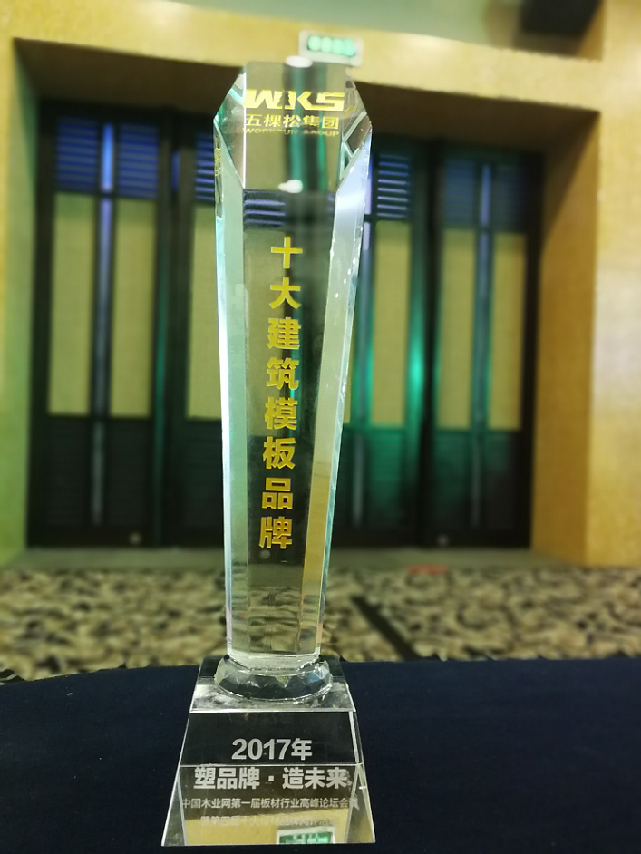 捷报!捷报!!五棵松荣获十大建筑模板品牌